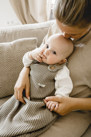 Śpiworek niemowlęcy Baby-Mäxchen 3-elementowy dzianinowy