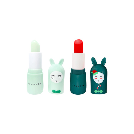 Inuwet Zestaw prezentowy dwóch balsamów do ust dla dzieci - Wiśnia& Jabłko